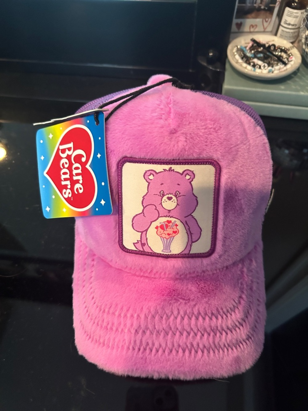 Care Bears Plush Pink Cap with Cheerful Bear Patch